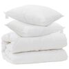 vidaXL D&uacute;kur me&eth; p&uacute;&eth;um me&eth; kodda 3 pcs Hv&iacute;tt M&iacute;kr&oacute;f&iacute;ber