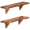 vidaXL Vegghillur 2 stk. 60x20x18 cm Gegnheill Akas&iacute;uvi&eth;ur