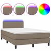 vidaXL H&oacute;lfa&eth; Springr&uacute;m me&eth; D&yacute;nu og LED M&oacute;gr&aacute;r 120x200cm Tauefni