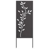 vidaXL Gar&eth;s b&uacute;na&eth; skj&aacute;r Bl&oacute;m Svartur 50 x 140 cm Kalt r&uacute;lla&eth; st&aacute;l