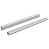 vidaXL Sk&aacute;pstangir 2 pcs Silfur 372 x 15 x 29 mm &Aacute;lblenda