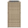 vidaXL Garðborð með Glerplötu Drappaður 58x27,5x55 cm Pólýrattan