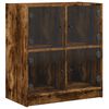 vidaXL Hli&eth;arsk&aacute;pur me&eth; Glerhur&eth;um Reyklitu&eth; Eikarlitur 68x37x75,5 cm