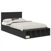 vidaXL Ramsv&iacute;k me&eth; hillu Svartur 135 x 190 cm Samsettur vi&eth;ur