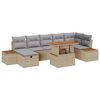 vidaXL Gar&eth;s&oacute;fa sett me&eth; p&uacute;&eth;i 8 pcs Drapplita&eth;ur p&oacute;l&yacute;rattan