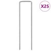 vidaXL Jar&eth;h&aelig;lar U-laga 25 stk 15x3,5 cm Galvanh&uacute;&eth;a&eth; St&aacute;l