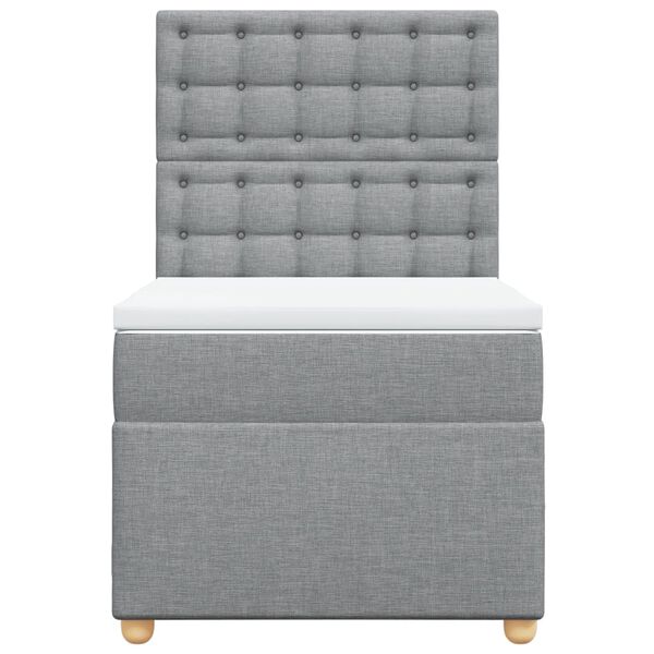 vidaXL H&oacute;lfa&eth; Springr&uacute;m me&eth; D&yacute;nu Lj&oacute;sgr&aacute;tt 90x200 cm Tauefni