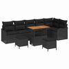 vidaXL Gar&eth;s&oacute;fa sett me&eth; p&uacute;&eth;i 9 pcs Svartur p&oacute;l&yacute;rattan