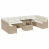 vidaXL Gar&eth;s&oacute;fa sett me&eth; p&uacute;&eth;i 11 pcs Drapplita&eth;ur Poly Rattan