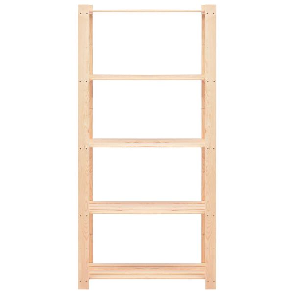 vidaXL Geymslurekki 5 Hillur 80x38x170 cm Gegnheil Fura 250 kg