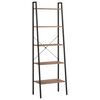 vidaXL 5-stiga standhilla D&ouml;kkbr&uacute;n og sv&ouml;rt 56x35x174 cm