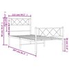 vidaXL Rúmgrind úr Málmi með Höfuðgafli & Fótagafli Svört 107x203 cm