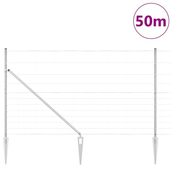 vidaXL Gir&eth;ingarp&oacute;stur Galvaniseru&eth; 50 x 1,4 m St&aacute;l