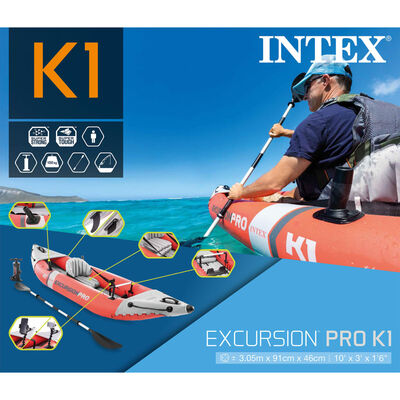 91552 Intex Uppblásanlegur Kajak "Excursion Pro K1" 305x91x46 cm