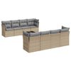 vidaXL 9 Hluta Gar&eth;s&oacute;fasett me&eth; Sessum Drapplita&eth; P&oacute;l&yacute;rattan