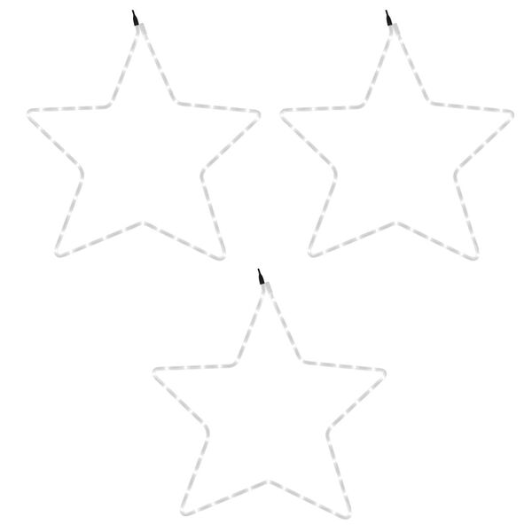 vidaXL Jólastjörnumyndir með 48 LED 3 stk Warm White 56 cm