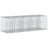 vidaXL Gabion h&aelig;kka&eth; r&uacute;m Silfur