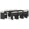 vidaXL Gar&eth;ur bor&eth;sett 9 pcs Svartur p&oacute;l&yacute;rattan