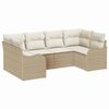 vidaXL Gar&eth;s&oacute;fa sett me&eth; geymslu 6 pcs beige and white Poly rattan