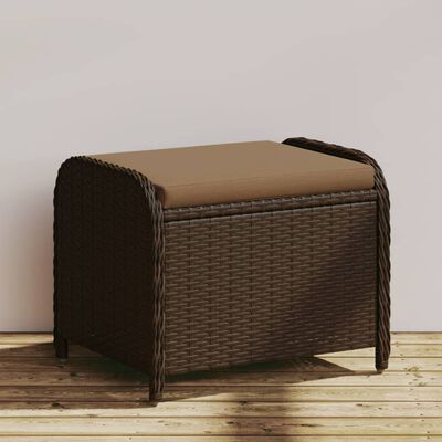 vidaXL Garðkollur með Sessu Brúnn 58x46x46 cm Pólýrattan