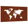 vidaXL Veggskreyting &iacute; Gar&eth;inn 105x55 cm Corten St&aacute;l Heimskort