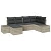 vidaXL Gar&eth;s&oacute;fa sett me&eth; p&uacute;&eth;i me&eth; geymslu 6 pcs Lj&oacute;sgr&aacute;r p&oacute;l&yacute;rattan