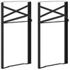 vidaXL Bj&oacute;rbor&eth; f&oacute;tur 2 pcs Svartur 39 x 3 x 75 cm Dufth&uacute;&eth;a&eth; st&aacute;l