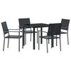 vidaXL Gar&eth;ur bor&eth;sett 5 pcs Svartur PE rattan