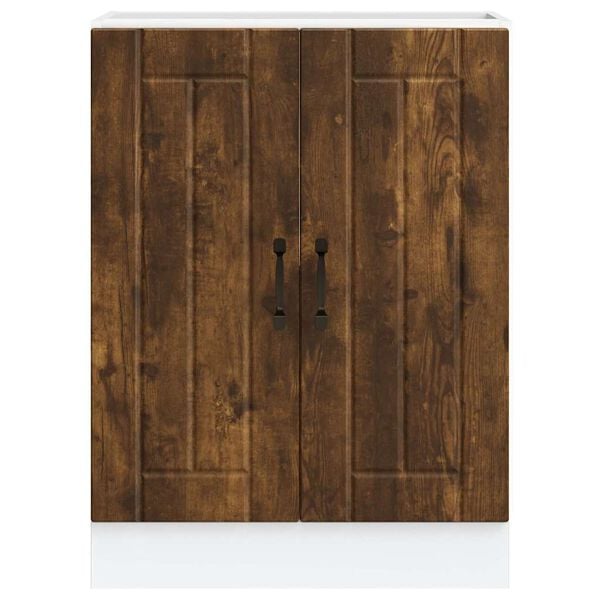 vidaXL Vaskur Undirsk&aacute;pur Lucca Reyklitu&eth; Eikarlitur Samsettur Vi&eth;ur