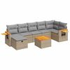 vidaXL 8 Hluta Gar&eth;s&oacute;fasett me&eth; Sessum Drappa&eth; P&oacute;l&yacute;rattan
