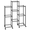 vidaXL Bl&oacute;mastandur &aacute; Hj&oacute;lum 83x25x103,5 cm Svart J&aacute;rn