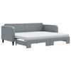 vidaXL Svefns&oacute;fi me&eth; Hj&oacute;lapl&ouml;tu og D&yacute;num Lj&oacute;sgr&aacute;r 90x200 cm Efni