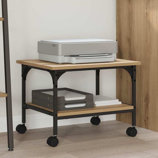 vidaXL Prentara standur Artisan Eik 50 x 40 x 38 cm Samsettur vi&eth;ur