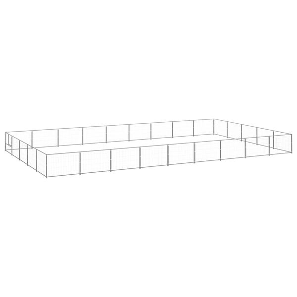 vidaXL Hundabyrgi Silfur 45 m&sup2; St&aacute;l