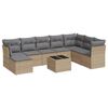 vidaXL 9 Hluta Gar&eth;s&oacute;fasett me&eth; Sessum Drapplita&eth; P&oacute;l&yacute;rattan