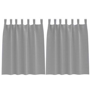 vidaXL Svartgard&iacute;nur me&eth; hringjum 2 pcs Lj&oacute;sgr&aacute;r 140 x 140 cm