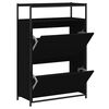 vidaXL Sk&oacute;sk&aacute;pur Svartur 75x34x112 cm Samsettur Vi&eth;ur