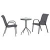 vidaXL Garð Bistro Set 3 pcs Grár Stál