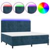 vidaXL H&oacute;lfa&eth; Springr&uacute;m me&eth; D&yacute;nu&LED Bl&aacute;tt 200x200 cm Flauel