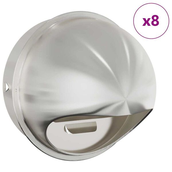 vidaXL Loftoppa 8 pcs Silfur 200 mm Ry&eth;fr&iacute;tt St&aacute;l