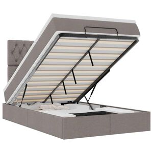 vidaXL Ottoman R&uacute;m me&eth; D&yacute;nu & LED Taupe 120x190cm Efni