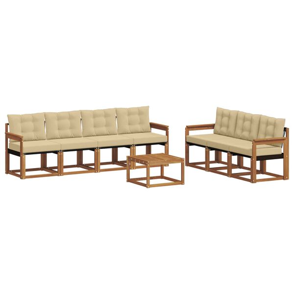 vidaXL &Uacute;ti s&oacute;fasett me&eth; p&uacute;&eth;i 8 pcs N&aacute;tt&uacute;rulegt og B&eacute;ig