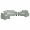 vidaXL S&oacute;fi 3 pcs Lj&oacute;sgr&aacute;r 220 x 80 x 84 cm L&iacute;n-blanda&eth;ur efni