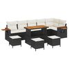vidaXL Gar&eth;s&oacute;fa sett 10 pcs Svartur p&oacute;l&yacute;rattan
