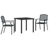 vidaXL Gar&eth;ur bor&eth;sett 3 pcs Antras&iacute;t Dufth&uacute;&eth;a&eth; st&aacute;l