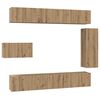 vidaXL Sj&oacute;nvarpssk&aacute;pasett Vegghengt 8 pcs Artisan Eik Samsettur vi&eth;ur