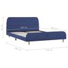 280928 vidaXL Bed Frame Blue Fabric 140x200 cm