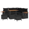 vidaXL Gar&eth;s&oacute;fa sett 8 pcs Svartur p&oacute;l&yacute;rattan