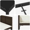 vidaXL Gar&eth;ur bor&eth;sett 5 pcs Br&uacute;nn p&oacute;l&yacute;rattan