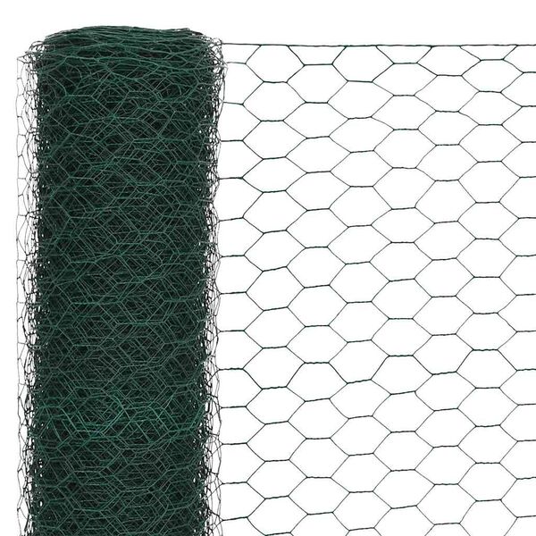 vidaXL Gir&eth;ingarnet PVC H&uacute;&eth;a&eth; St&aacute;l 25x1,5 m Gr&aelig;nt